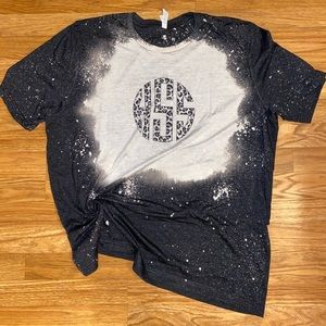 Bleach Dyed Animal Print Monogram Tee HSS